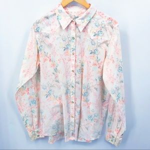 Twenty X Western Show Shirt Tailored Floral Rose